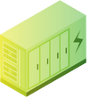 Almacenamiento y gestión eficiente de energía. icon